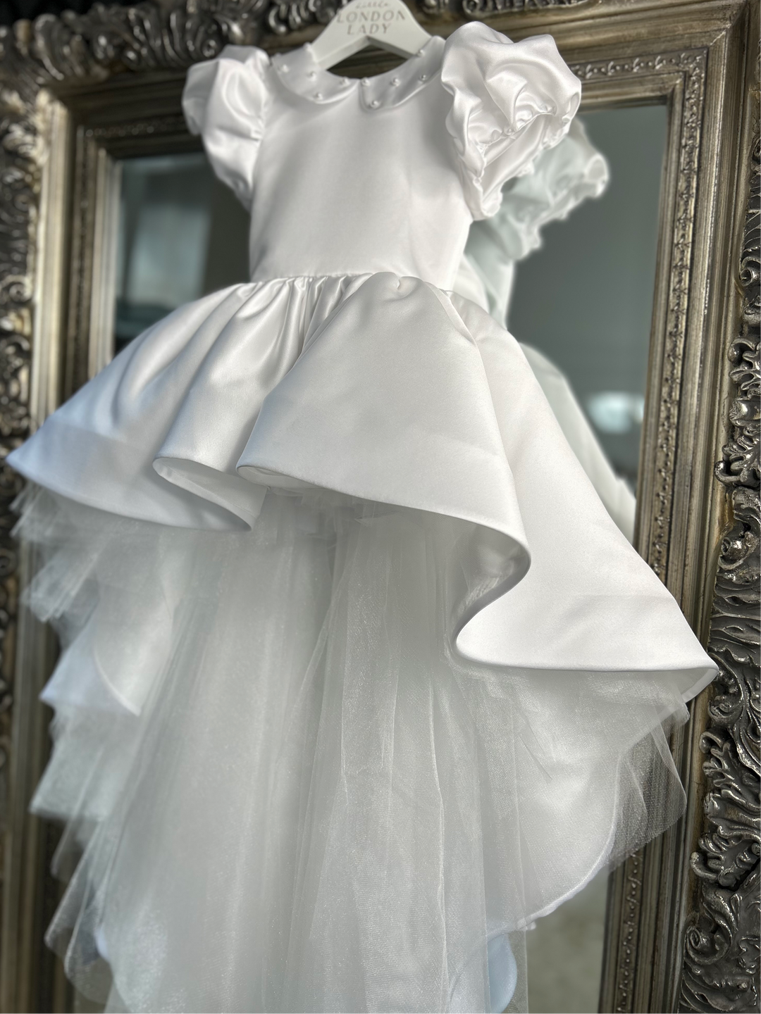 Valentina Satin Dress with long train