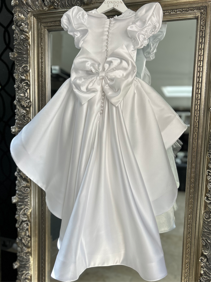 Valentina Satin Dress with long train