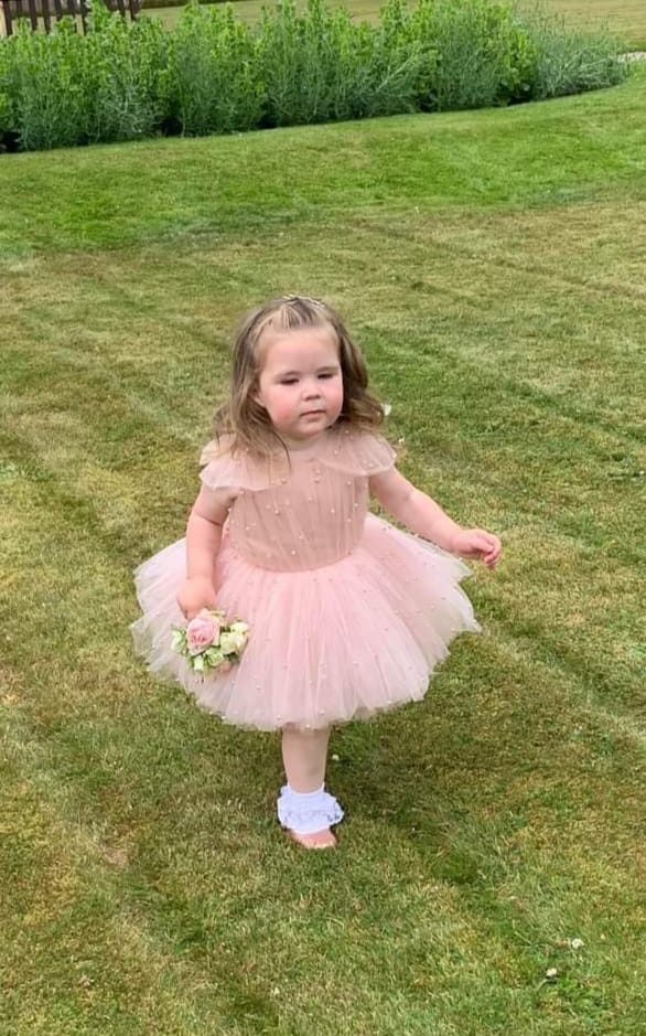 Pearl Tutu Dress in Pink
