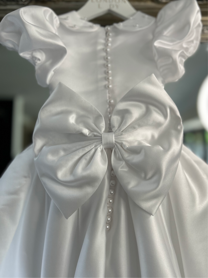 Valentina Satin Dress with long train