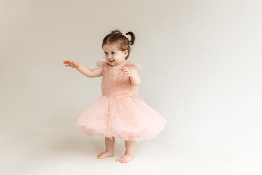 Pearl Tutu Dress in Pink