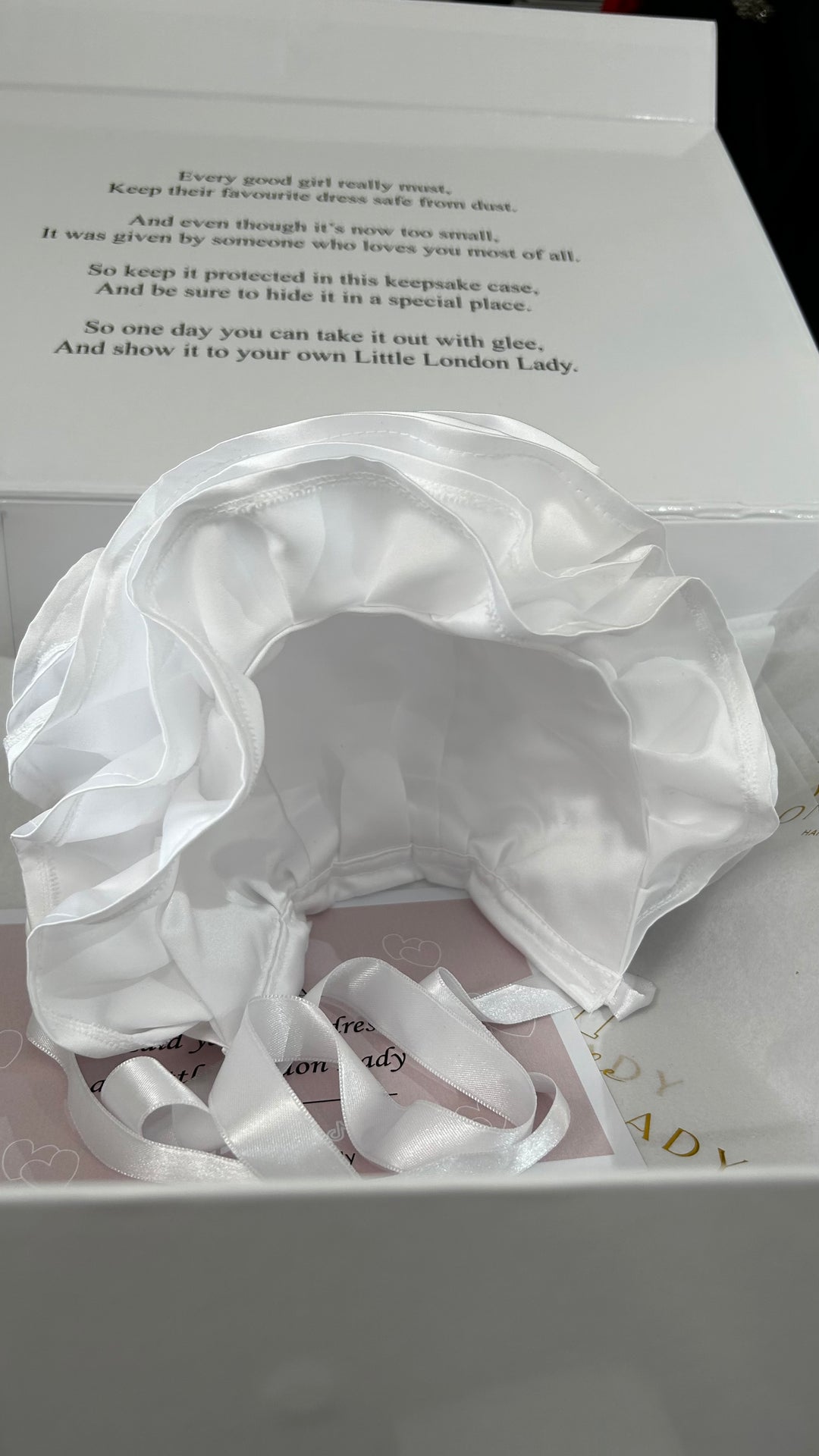 Satin Frill Bow Bonnet In Ivory or White