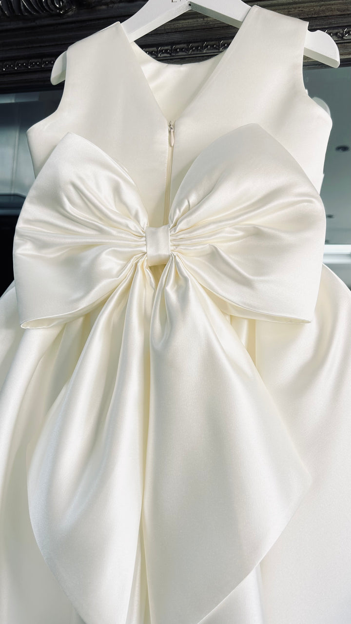 Poppy Dress in bridal satin