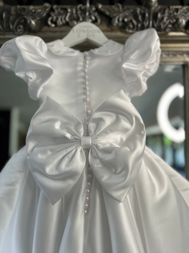 Valentina Satin Dress with long train