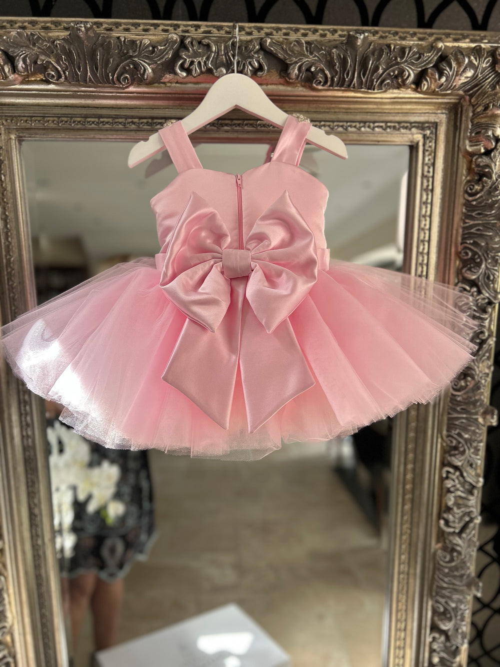 Baby Tutu dress in Candy Pink with Crystal Rhinestones