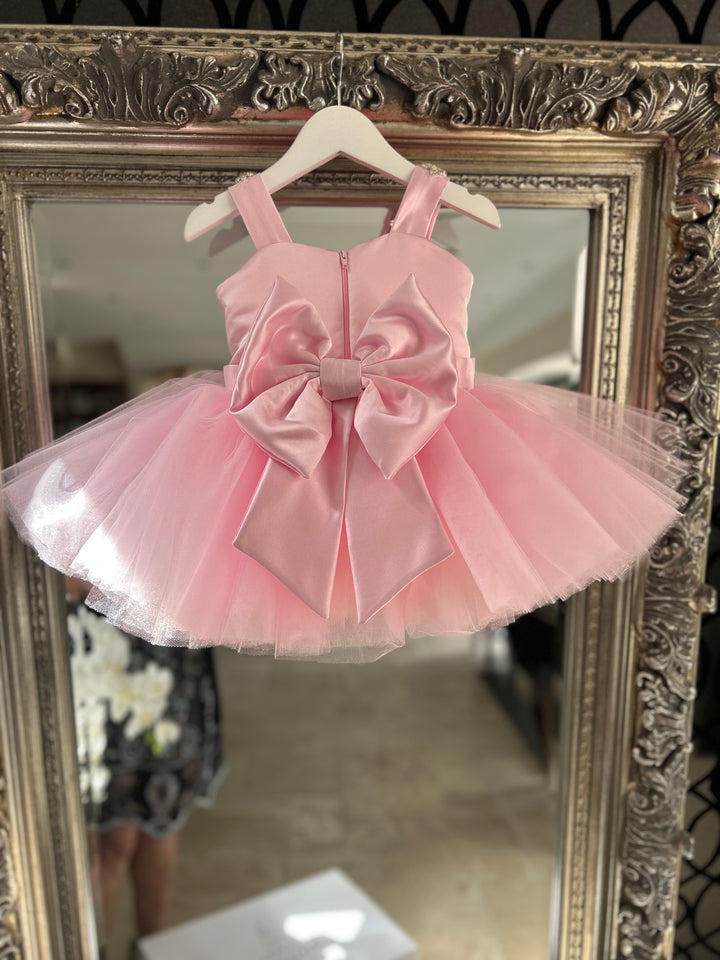 Baby Tutu dress in Candy Pink with Crystal Rhinestones