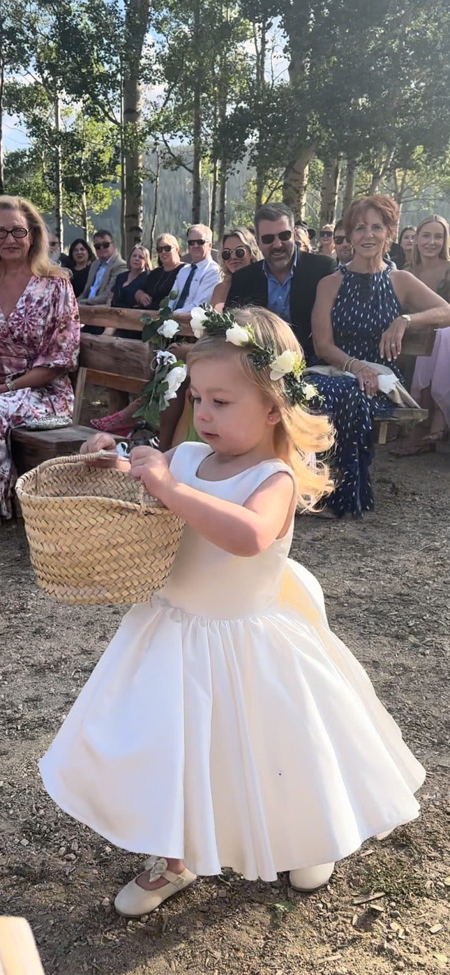 Poppy Dress in bridal satin