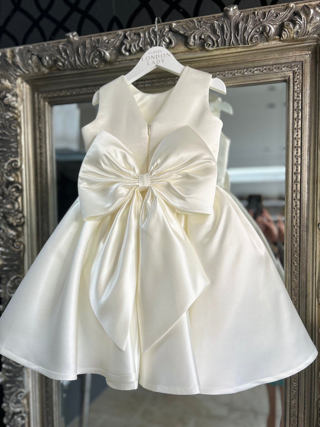 Poppy Dress in bridal satin