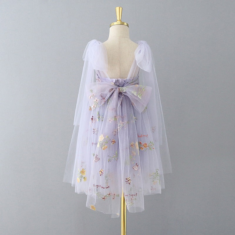 Enchanted Fairy Embroidered Dress in Lavender