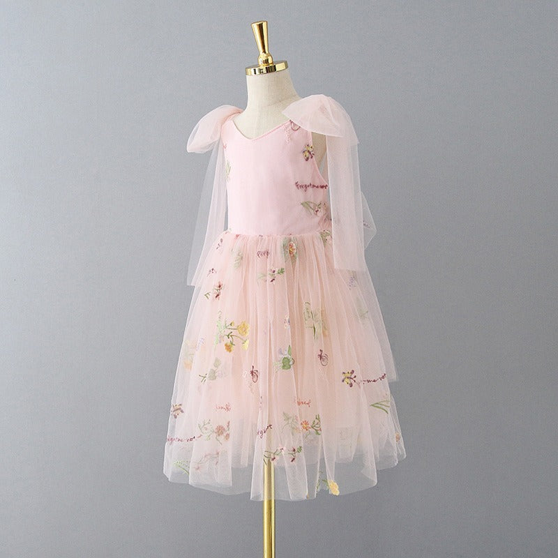 Enchanted Fairy Embroidered Dress in Perfectly Pink  Little London Lady