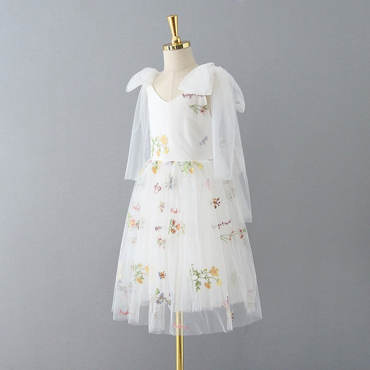Enchanted Fairy Embroidered Dress in White