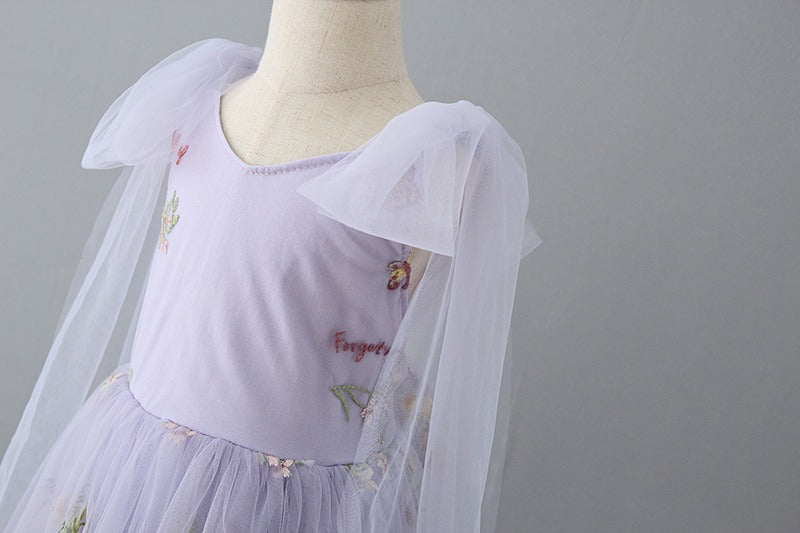 Enchanted Fairy Embroidered Dress in Lavender
