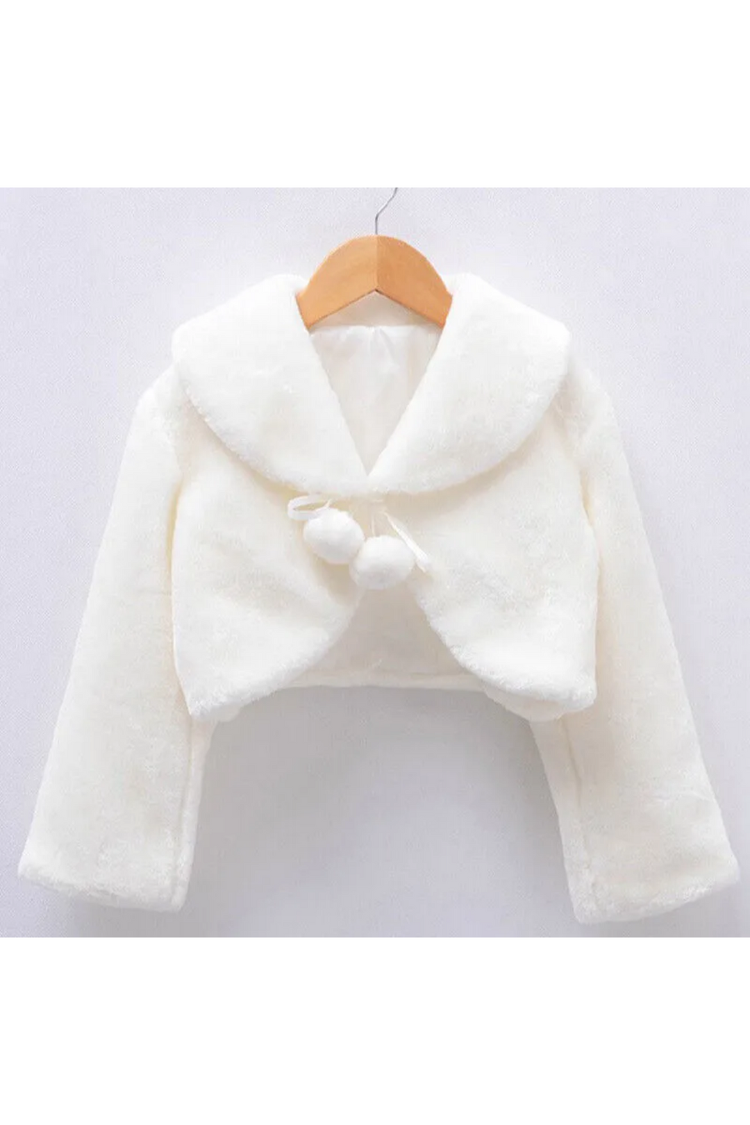 Girls Kids Faux fur Shawl warm shrug bolero coat cape Princes cape Wedding in white fur.