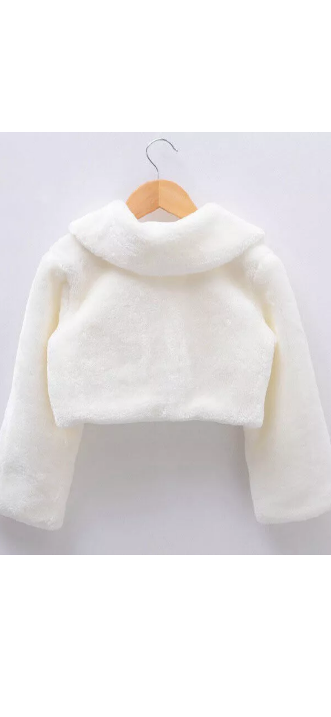 Girls Kids Faux fur Shawl warm shrug bolero coat cape Princes cape Wedding in white fur.