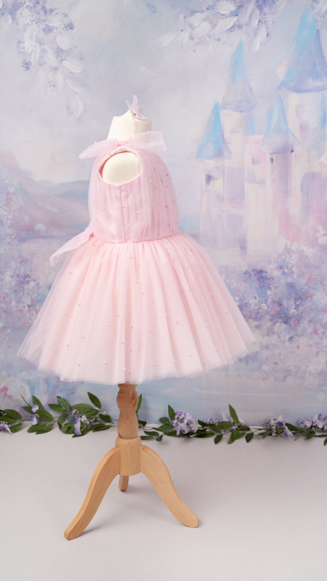 Pearl Tutu Dress in Pink