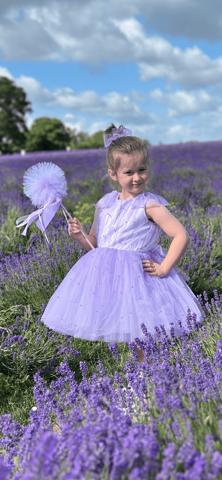 Pearl tutu dress in lavender