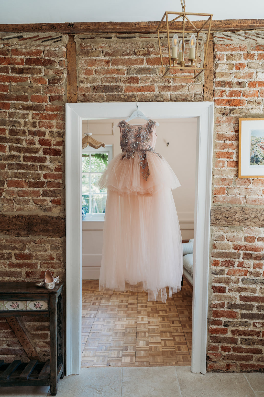 Childrens Pink Tutu Dress with train.