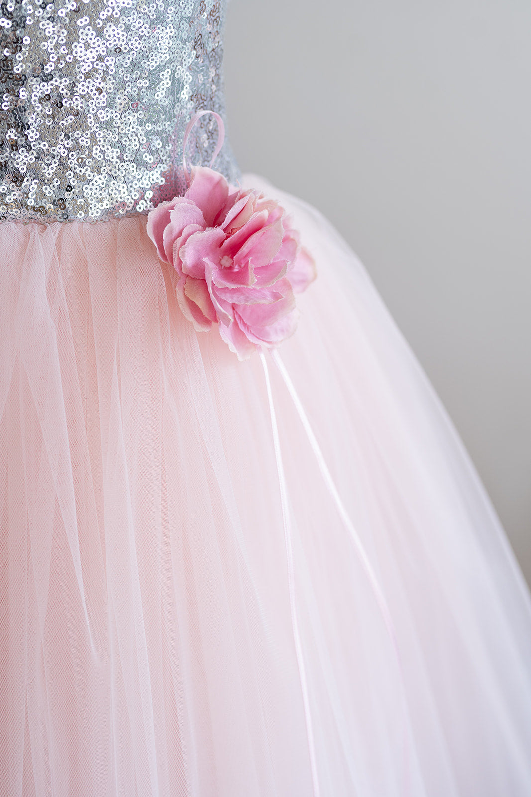 Flower broach on Pink dress
