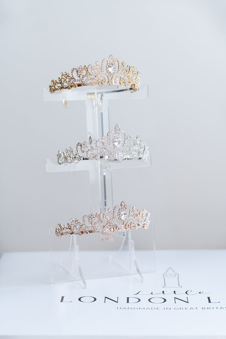 Crystal Rhinestone Tiara, Crystal Childrens Crown, Rose Gold Tiara, Gold Tiara, Princess Gown, Princess Look, Sparkle grown, Childrens Tiara