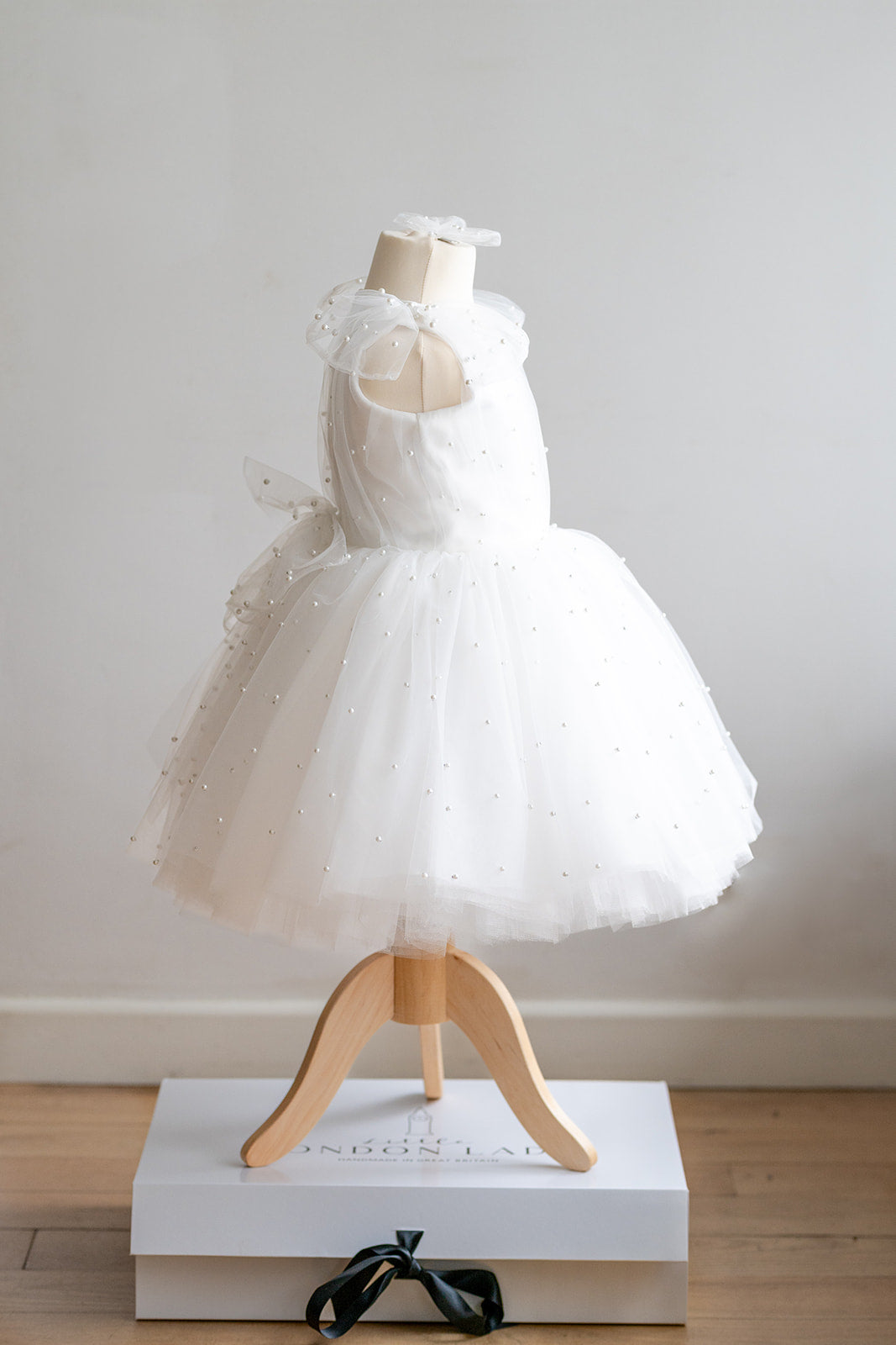 Pearl Tulle Tutu Dress in White
