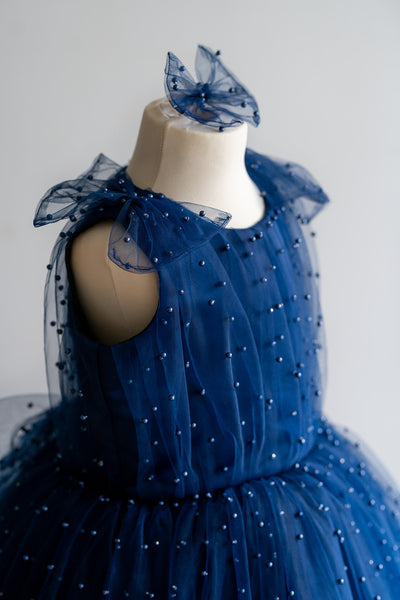 Girls pearl Tutu Dress in Royal Blue 