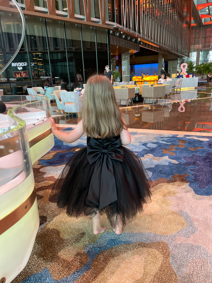 Ritz Dress in White Satin & Tulle