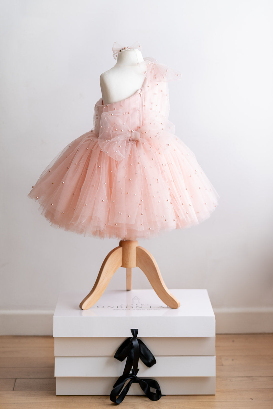 Pearl TuTu Dress One Shoulder Dusky Rose Pink / Blush