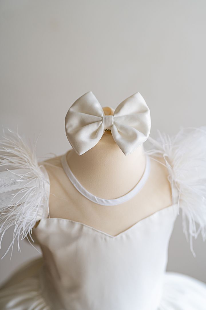 Ivory satin dress for childrens