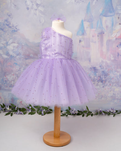 Lilac Kids TUTU Dress, Lilac Party Dress, Pearl dress, One shoulder Toddler dress, baby dress, Kids wedding clothes, Girls Party Dress, Tutu skirt, Large Tulle Bow, Tulle Hair clip, Short length Pearl tulle tutu dress. 1st birthday tutu, Lavender Tutu Dress for kids. ideal Flower girl dress. Lilac tulle. Childrens fashion. Childrens Boutique, Premium Kids dress. Princess dress, Baby girl birthday dress, little girls dress  Edit alt text